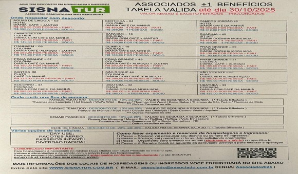 Clique Aqui e Leia Mais sobre: TABELA SISNATUR OUTUBRO 2025