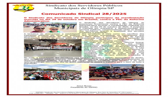 Clique Aqui e Leia Mais sobre: COMUNICADO 28 DE 2025