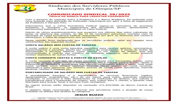 Clique Aqui e Leia Mais sobre: COMUNICADO 29 DE 2025