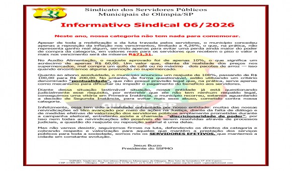 Clique Aqui e Leia Mais sobre: INFORMATIVO 06 DE 2026