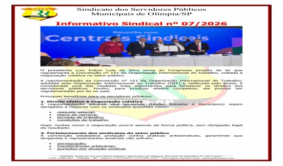 Clique Aqui e Leia Mais sobre: INFORMATIVO 07 DE 2026