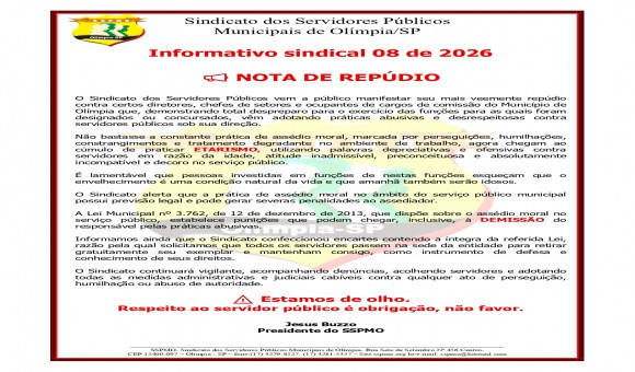 Clique Aqui e Leia Mais sobre: INFORMATIVO 08 DE 2026