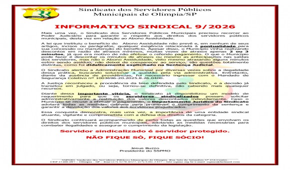 Clique Aqui e Leia Mais sobre: INFORMATIVO 09 DE 2026