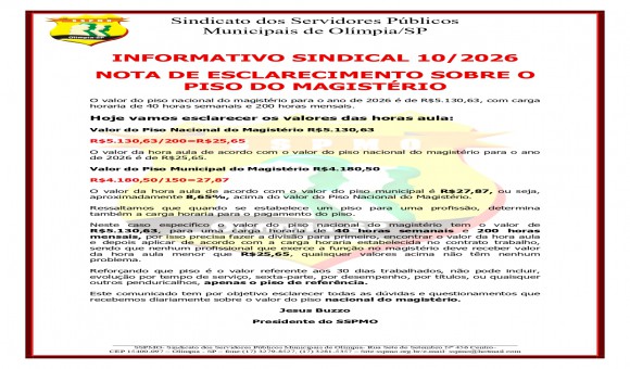Clique Aqui e Leia Mais sobre: INFORMATIVO 10 DE 2026