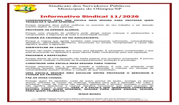 Clique Aqui e Leia Mais sobre: INFORMATIVO 11 DE 2026
