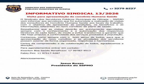Clique Aqui e Leia Mais sobre: INFORMATIVO 13 DE 2026